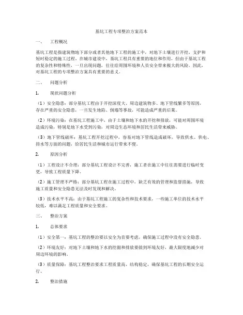 基坑工程专项整治方案范本