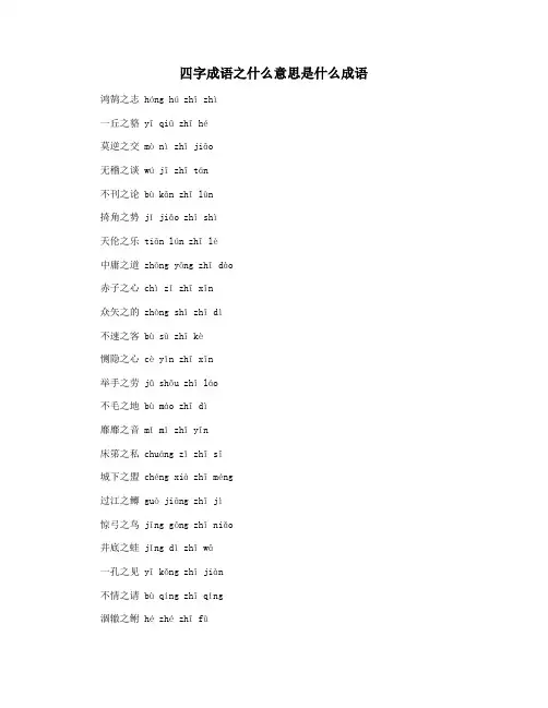 四字成语之什么意思是什么成语