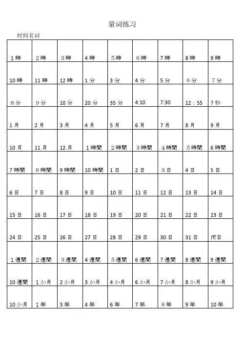 日语量词练习