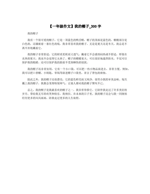 【一年级作文】我的帽子_300字