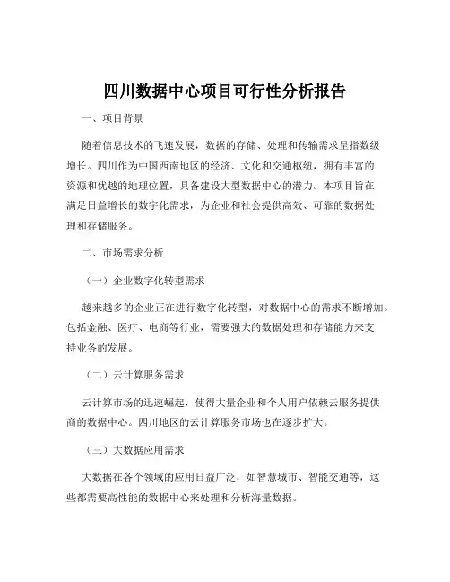 四川数据中心项目可行性分析报告