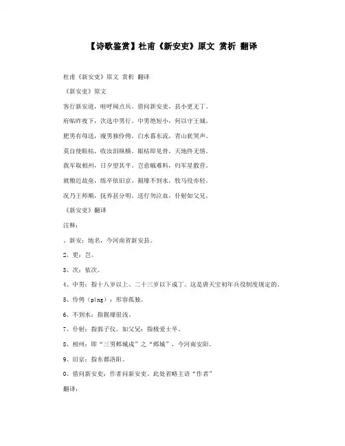 【诗歌鉴赏】杜甫《新安吏》原文 赏析 翻译