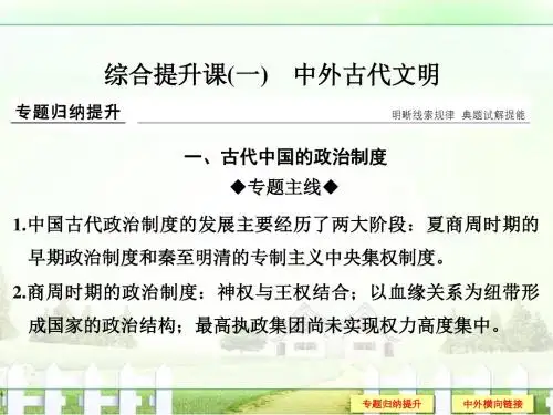 2017届《创新设计》高考历史二轮复习(通史版)综合提升课(一)中外古代文明课件(35张PPT)