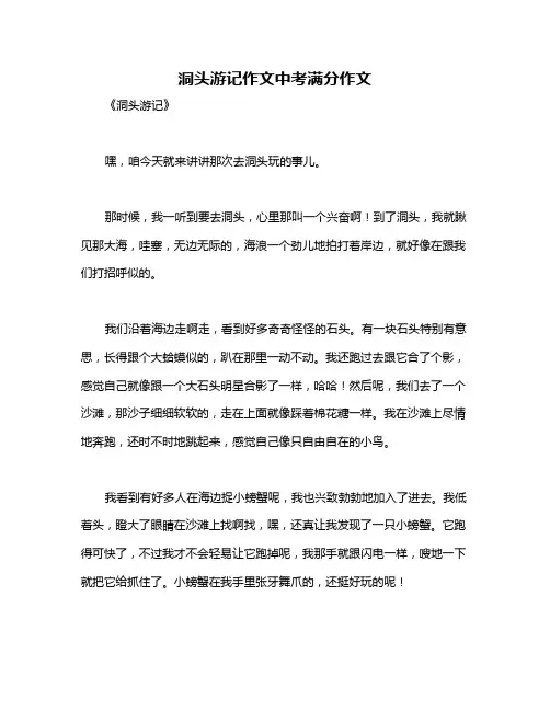 洞头游记作文中考满分作文