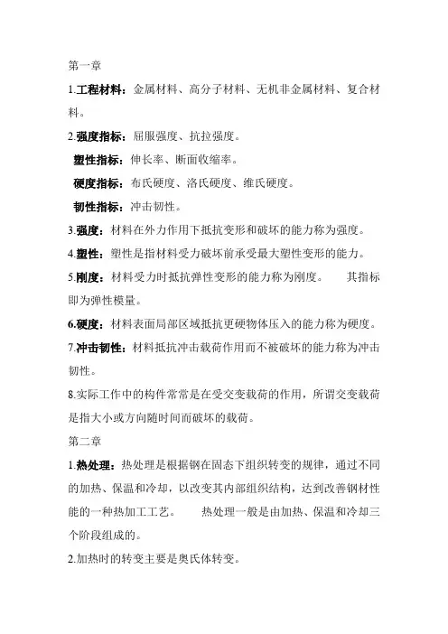 热处理重点知识总结