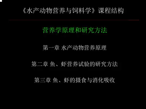 产动物营养与饲料学第1课-蛋白质营养