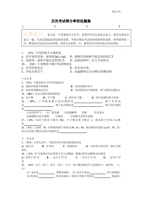 初三中考化学错题集(1)
