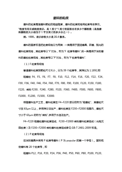 磨料的粒度