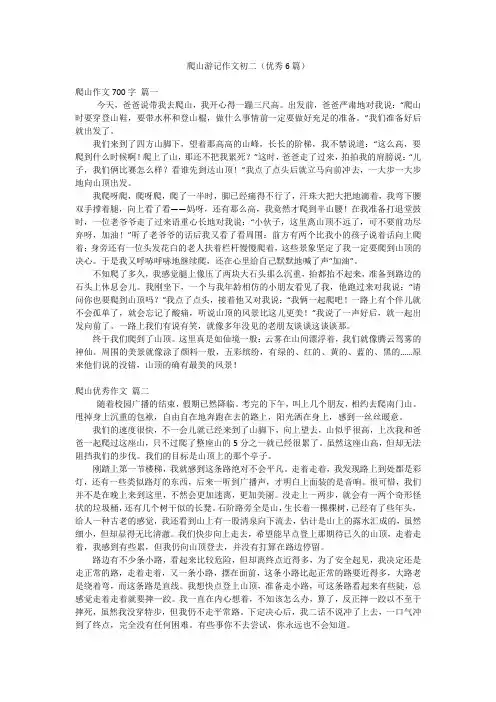 爬山游记作文初二(优秀6篇)