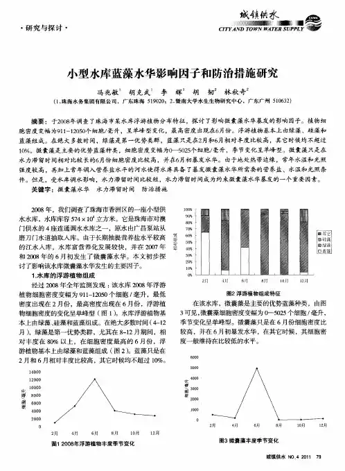 小型水库蓝藻水华影响因子和防治措施研究