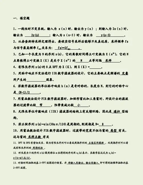 数字信号处理试题和答案