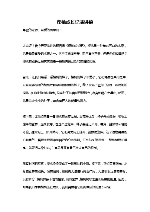 樱桃成长记演讲稿