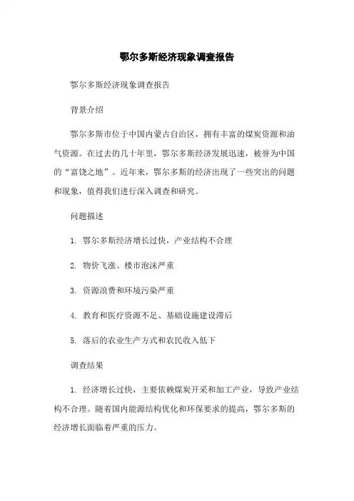 鄂尔多斯经济现象调查报告