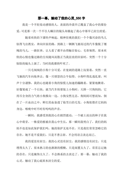 那一幕,触动了我的心灵_550字