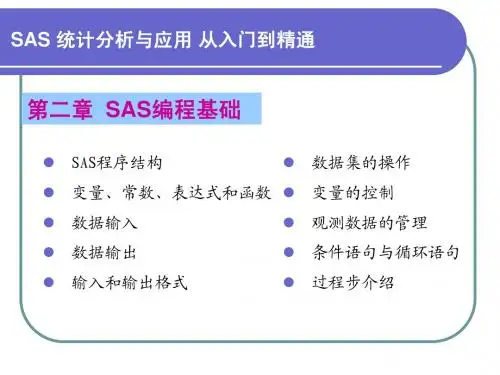 第2章 SAS编程基础