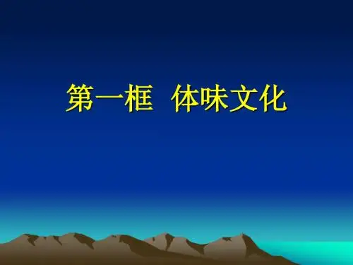 文化生活1.1同步课件体味文化 (新人教必修3)