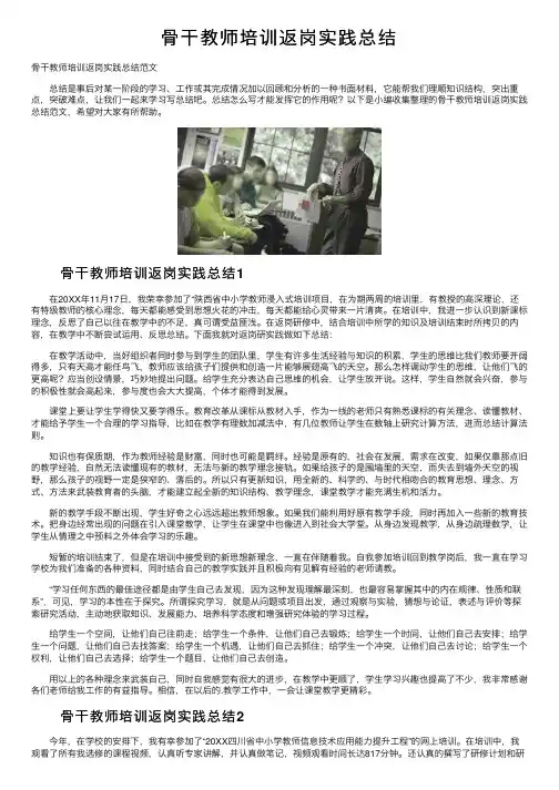骨干教师培训返岗实践总结