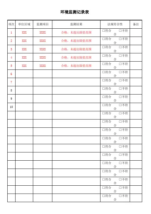 环境监测记录表