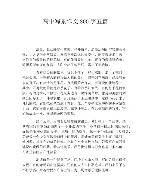 高中写景作文800字五篇