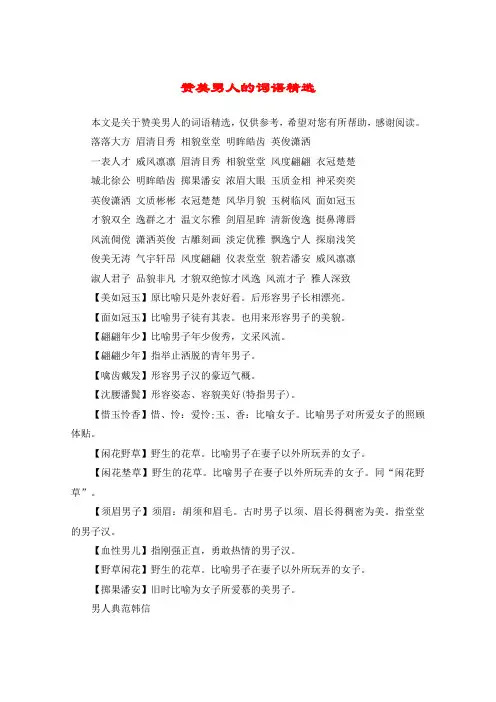 赞美男人的词语精选