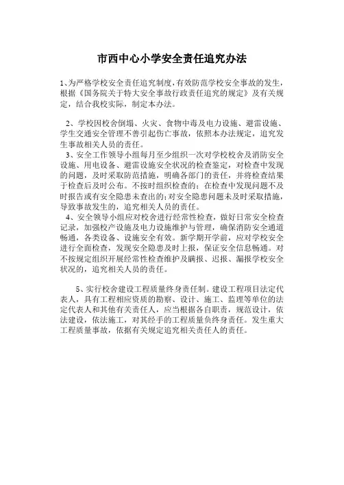 小学安全责任追究办法