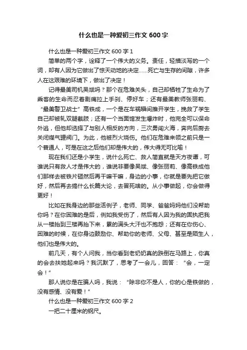 什么也是一种爱初三作文600字