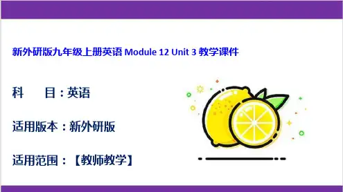 新外研版九年级上册英语 Module 12 Unit 3 教学课件