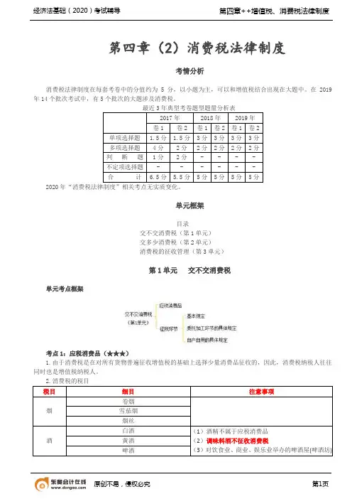 经济法讲义 第32讲_第四章(2)考情分析、交不交消费税