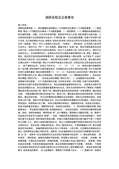 调研流程及注意事项