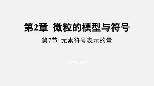 浙教版八年级科学下册课件 第二章  第7节 元素符号表示的量