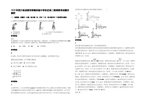 2020年四川省成都市树德实验中学东区高二物理联考试题含解析