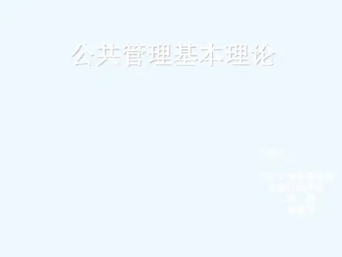 公共管理的基本理论