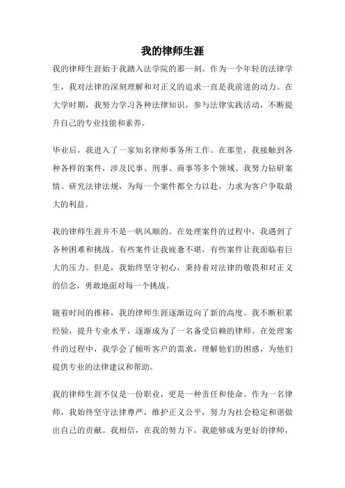 我的律师生涯