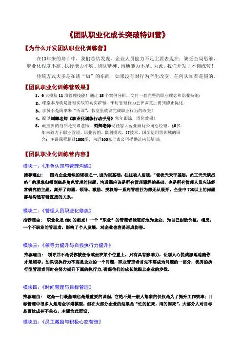 团队职业化训练营