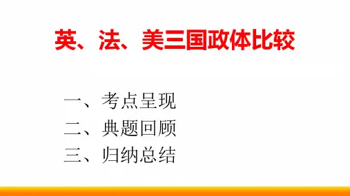 高中政治《英法美三国政体比较》公开课精品PPT课件