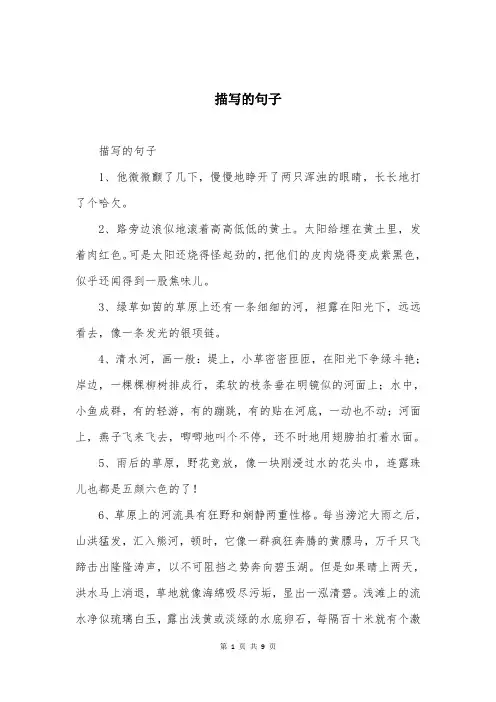 描写的句子