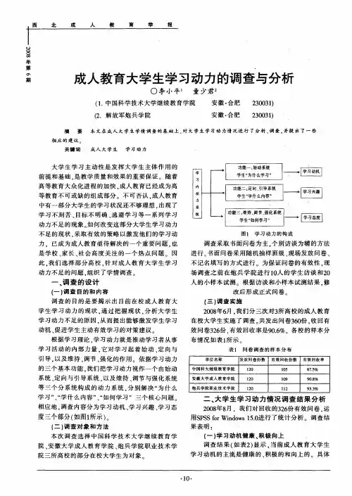 成人教育大学生学习动力的调查与分析