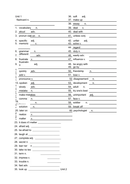 (word完整版)新课标九年级英语单词表人教版—默写打印