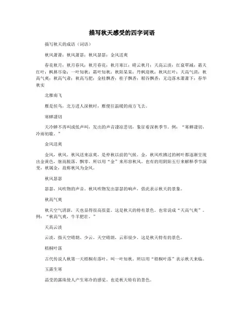 描写秋天感受的四字词语