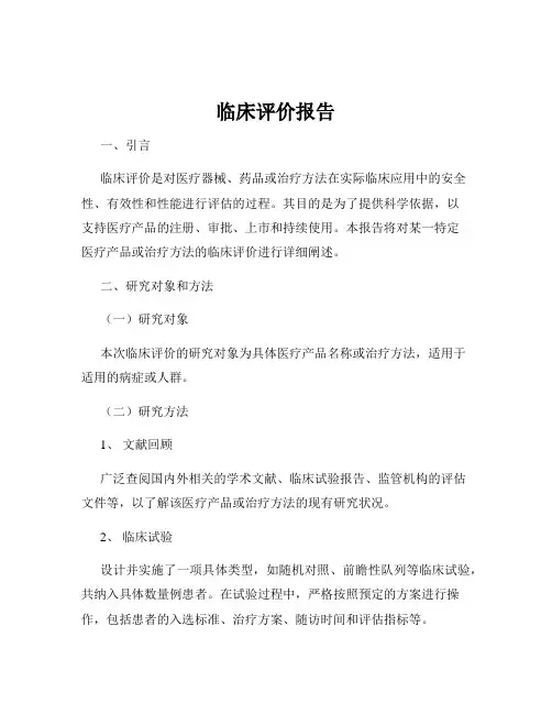 临床评价报告