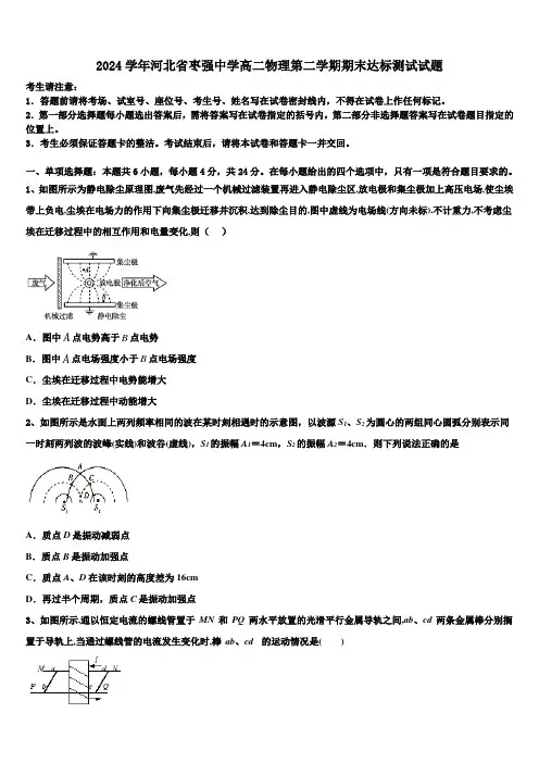 2024学年河北省枣强中学高二物理第二学期期末达标测试试题(含解析)