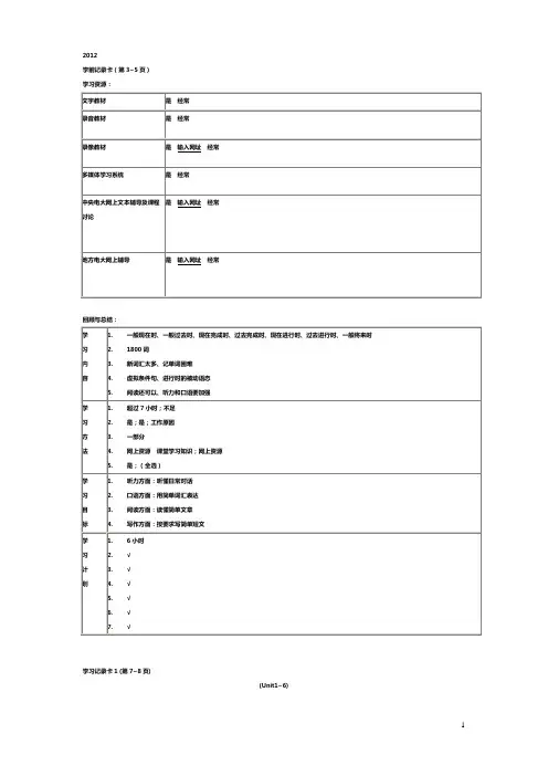 电大2019开放英语3形成性考核册答案