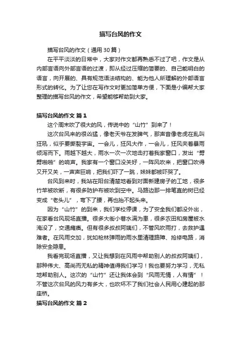 描写台风的作文