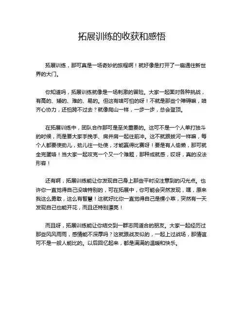拓展训练的收获和感悟