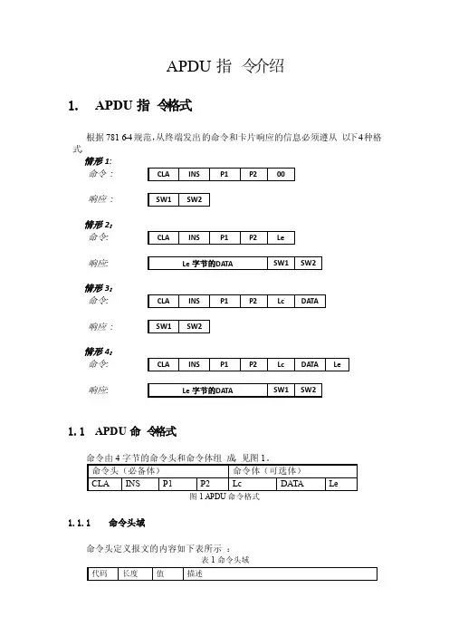 非接触IC卡片APDU指令系统介绍