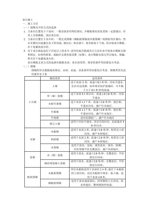 承台施工工艺及方法