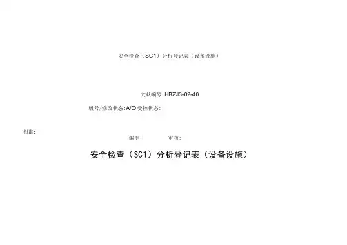 安全检查分析SCL记录表设备设施