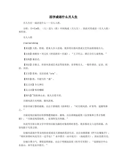 四字成语什么月人生