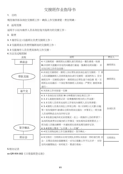 交接班作业指导书
