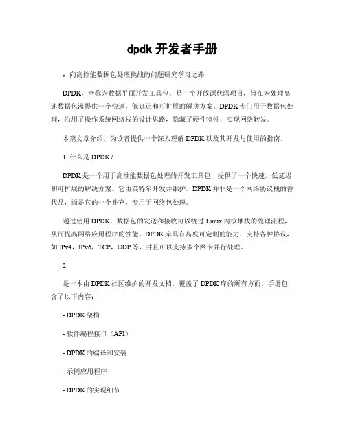 dpdk开发者手册